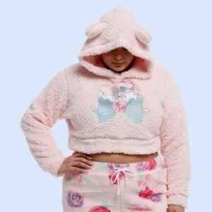 Sanrio My Melody & My Sweet Piano Fuzzy Plus Size Crop Hoodie